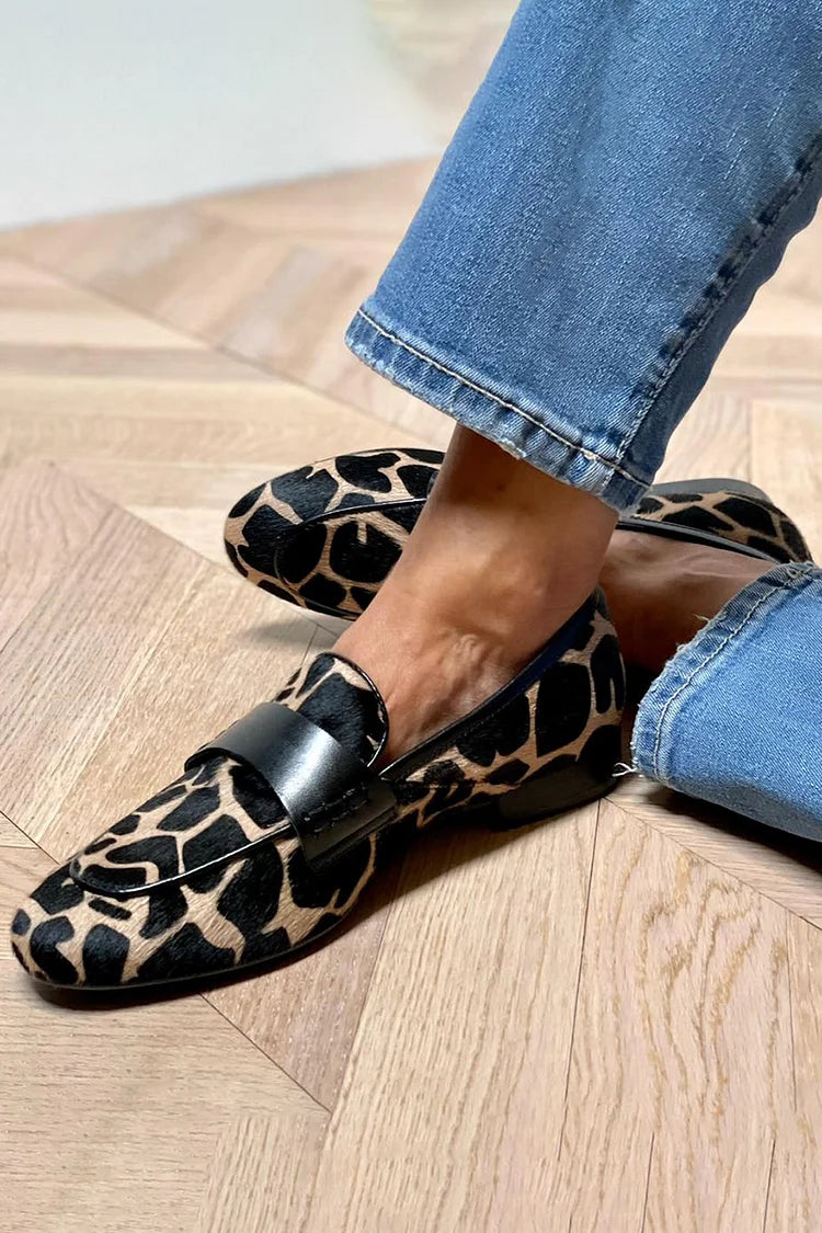Loafer met Dierenprint en Elegant Detail