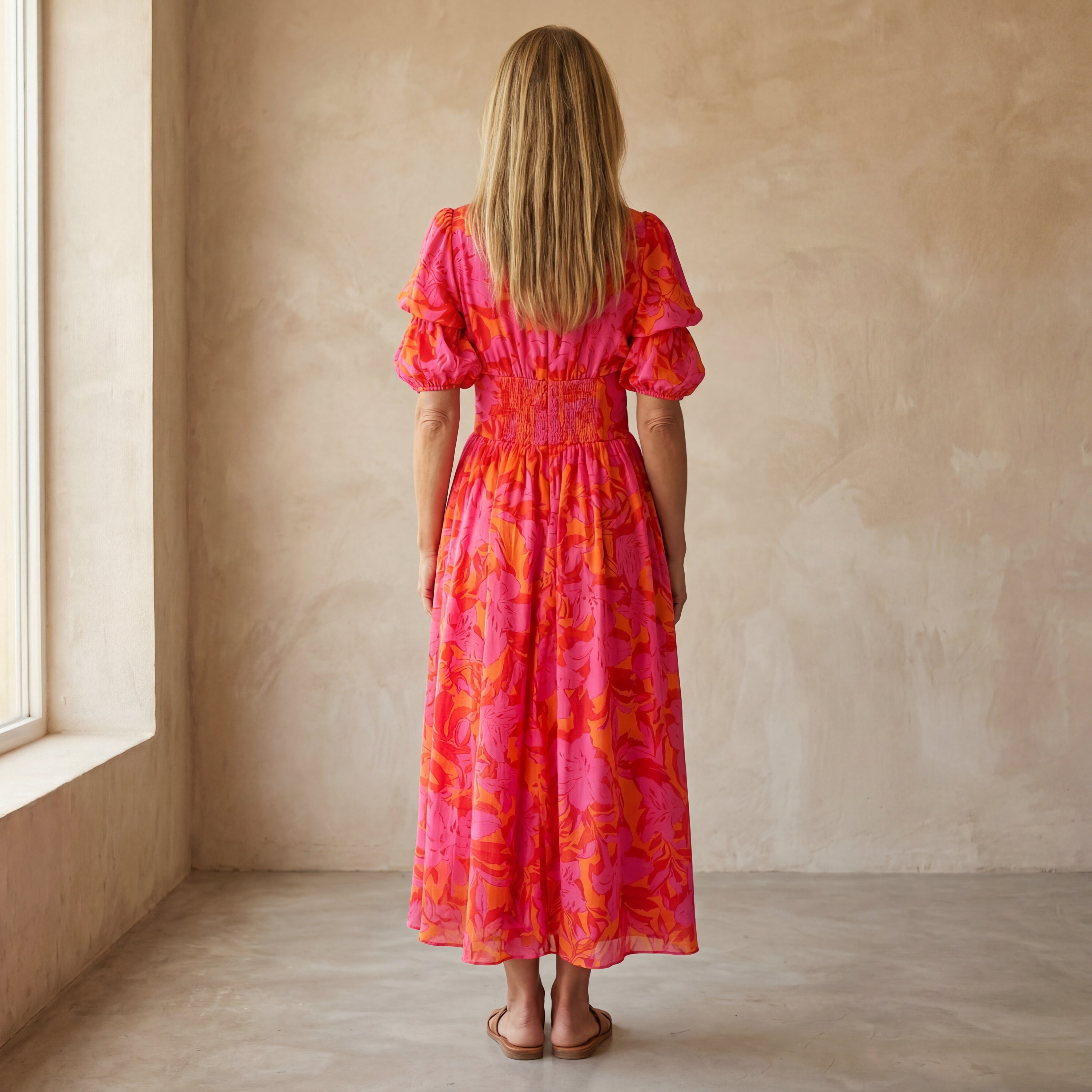 Diana - Roze-Rode Maxi Jurk