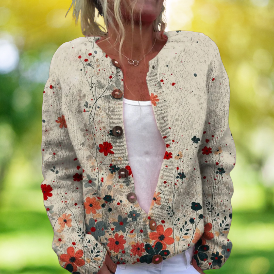 Vintage Lente Vest met Bloemenprint