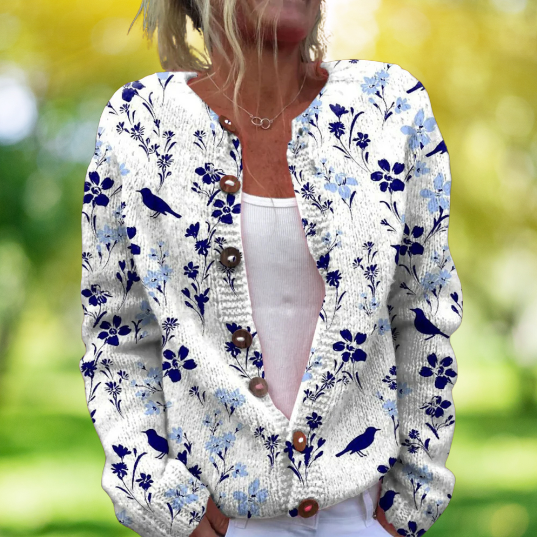 Vintage Lente Vest met Bloemenprint