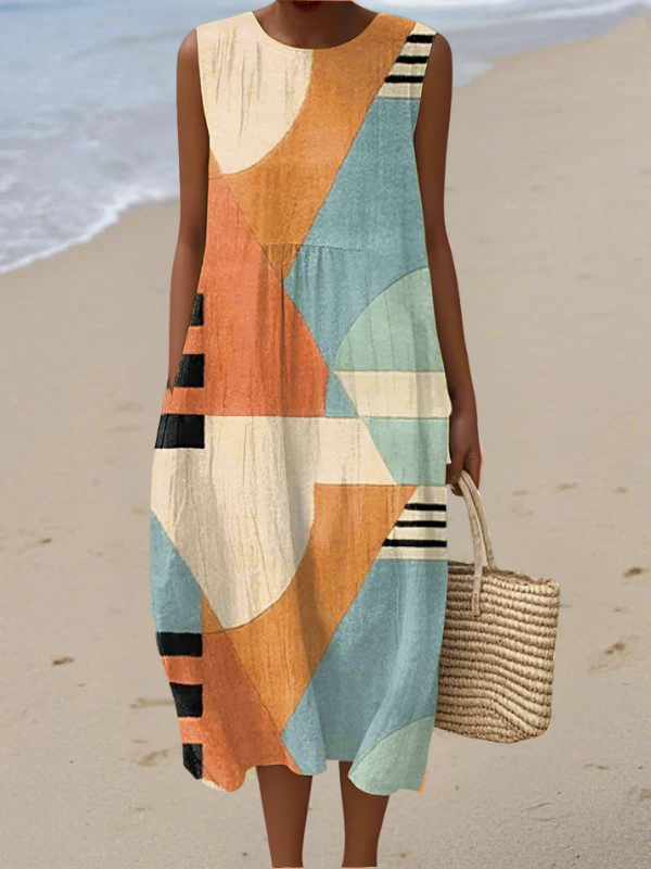 Iris Veelzijdige Meerkleurige Midi Jurk