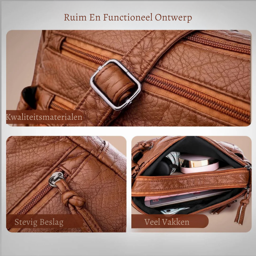 Sophia | Klassieke Leren Schoudertas