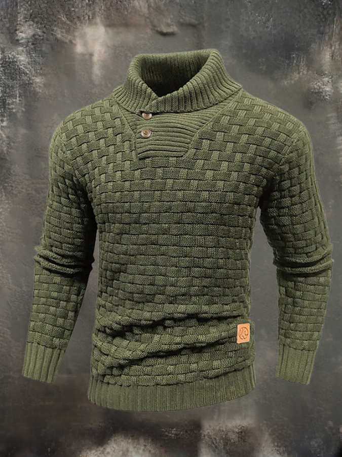 Elio - Gestructureerde trui met hoge kraag