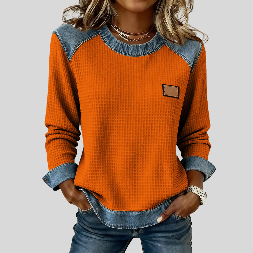 Noa - Pullover met Patchworkstructuur