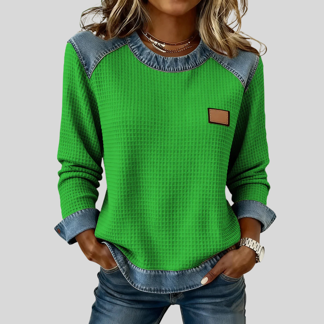Noa - Pullover met Patchworkstructuur