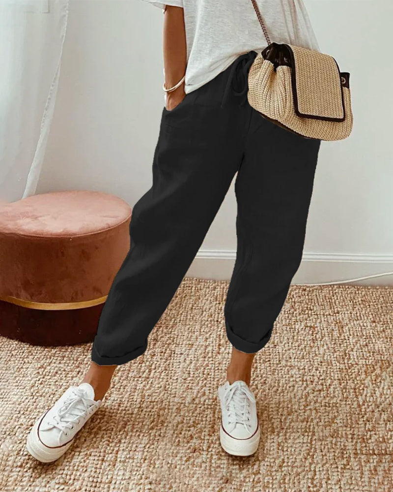 Sofie – Ademende Linnen Pantalon, Casual en Stijlvol