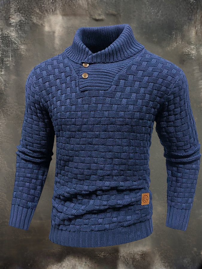 Elio - Gestructureerde trui met hoge kraag