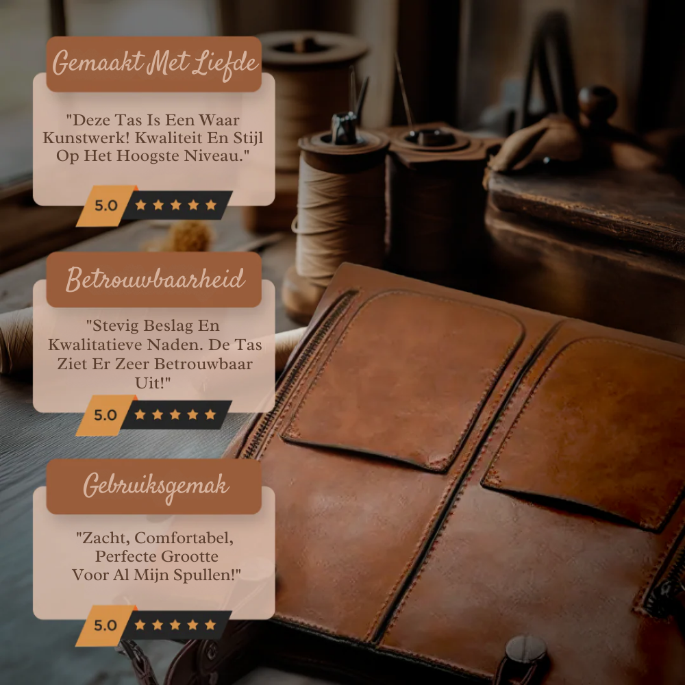 Ilse | Tijdloze Leren Schoudertas