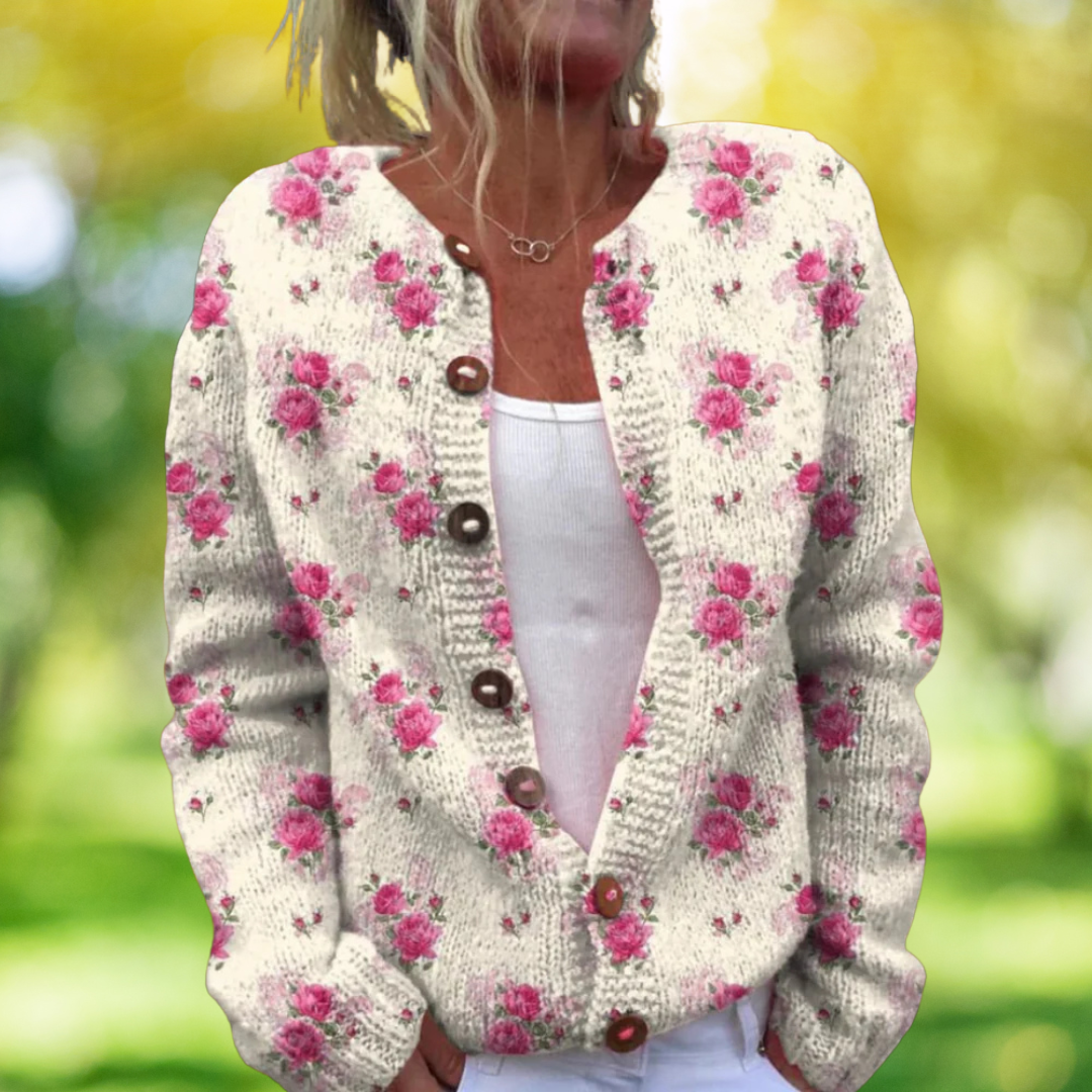 Vintage Lente Vest met Bloemenprint
