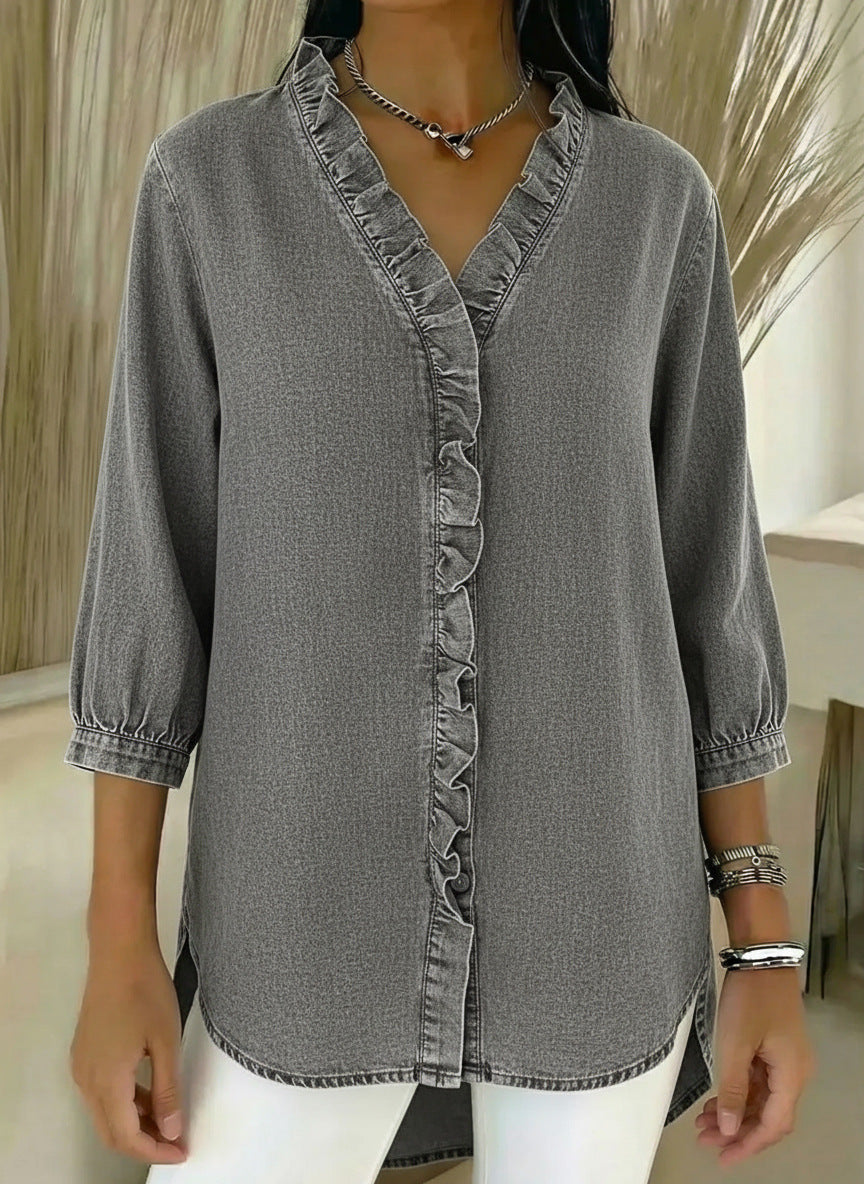 Margreet – Elegante Blouse met Volantdetails