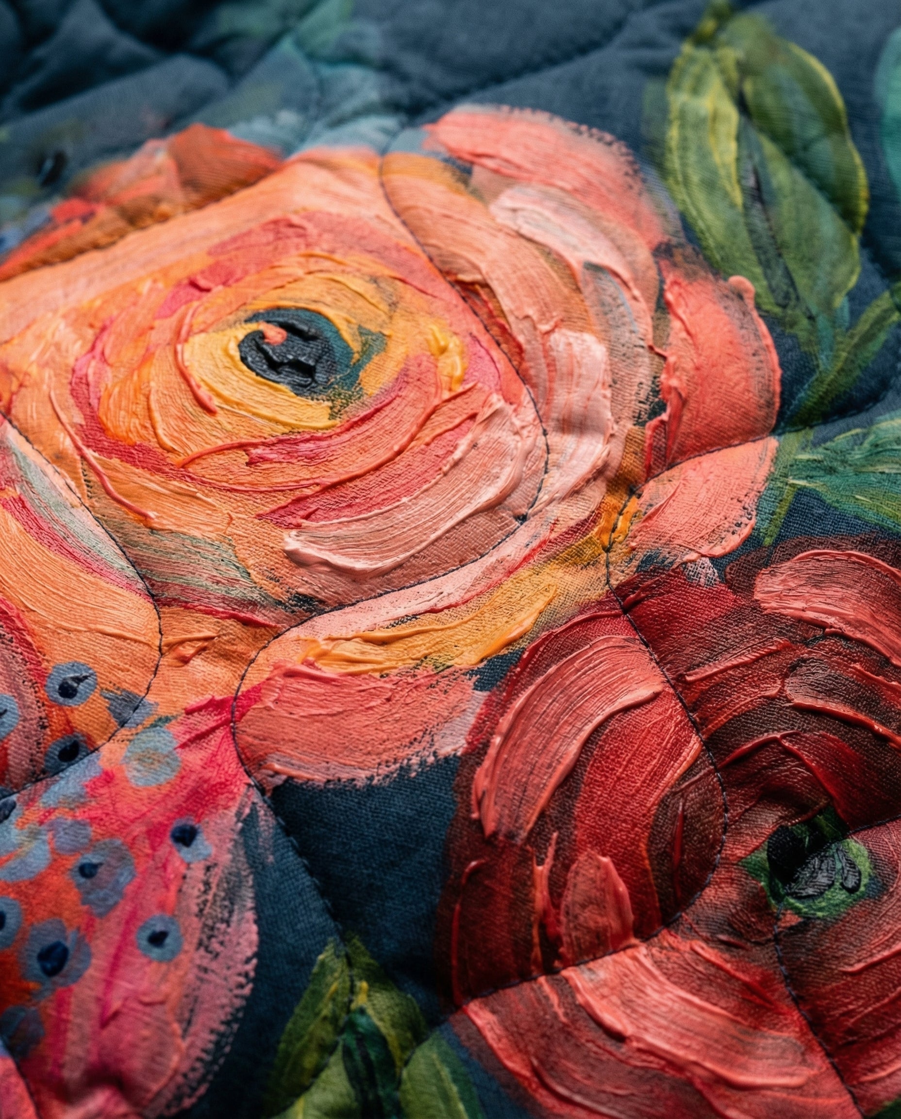 Gewatteerde Jas met Vintage Bloemenprint