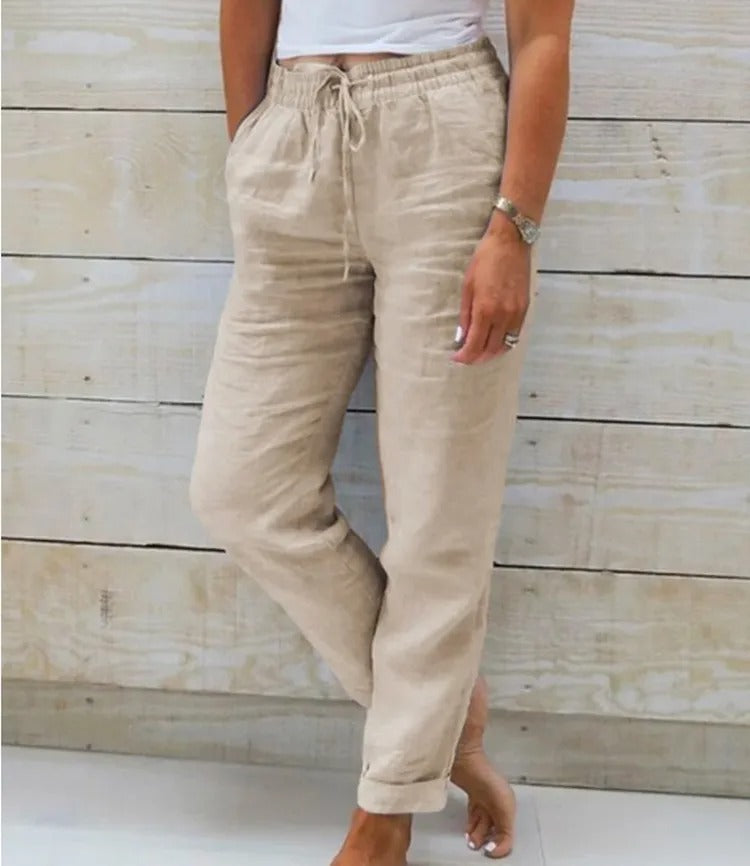 Mia - Ademende Linnen Pantalon, Casual en Stijlvol