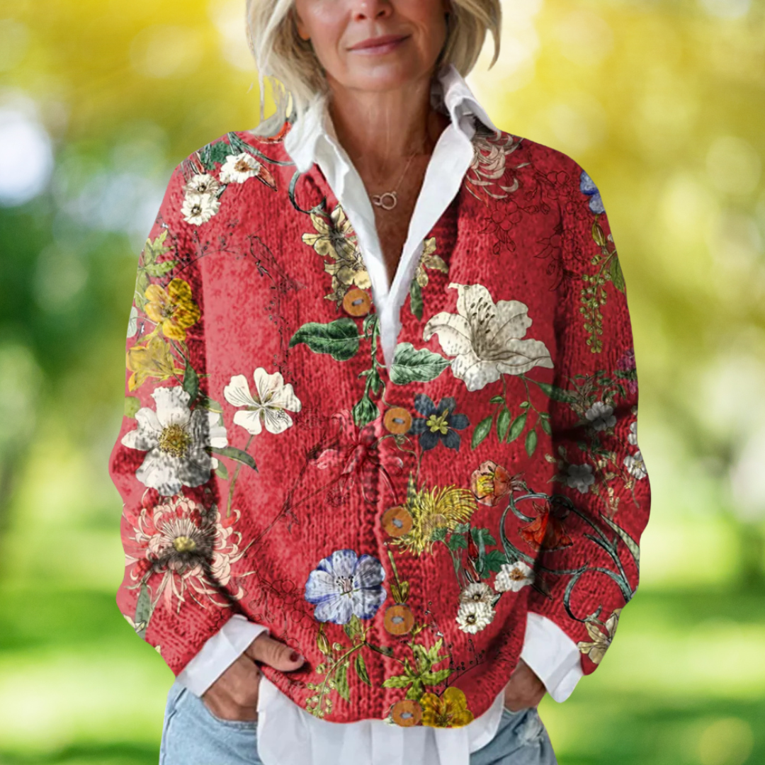 Vintage Lente Vest met Bloemenprint