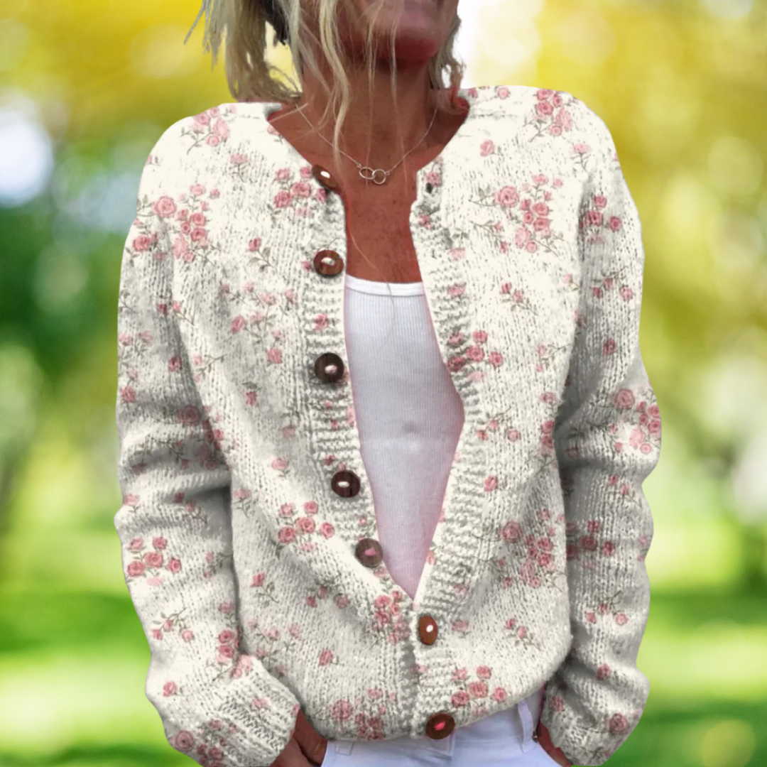 Vintage Lente Vest met Bloemenprint
