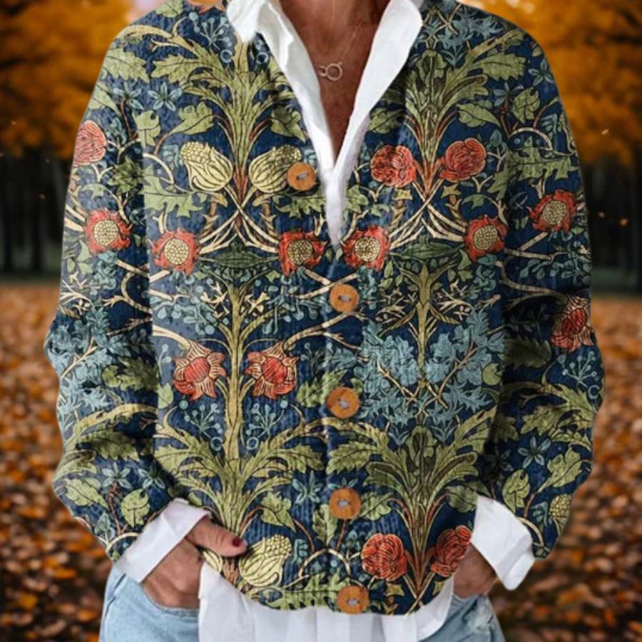 Juliet - Vintage Gebreid Vest met Bloemenprint