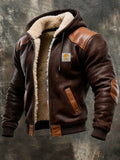 Adam - WINTERJACKET MET GESELECTEERDE LEDEREN DETAILS