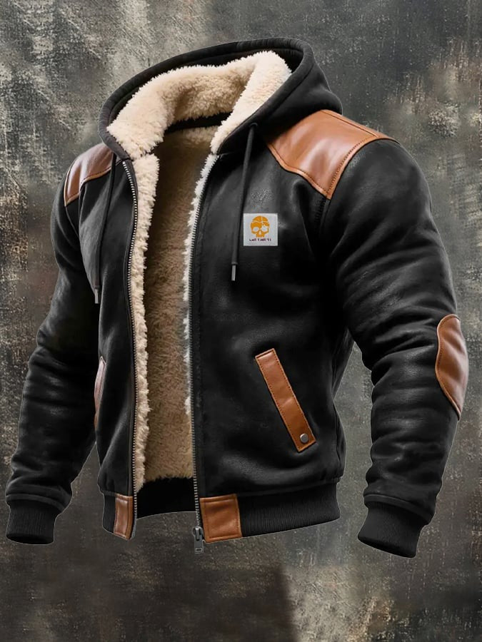 Adam - WINTERJACKET MET GESELECTEERDE LEDEREN DETAILS