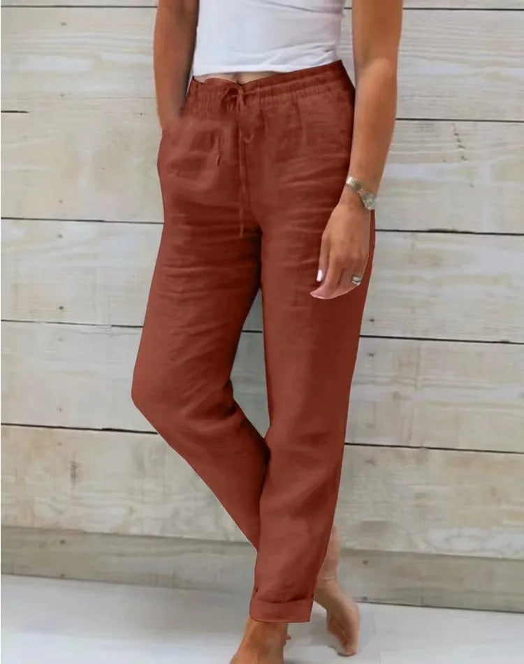 Mia -  Ademende Linnen Pantalon, Casual en Stijlvol